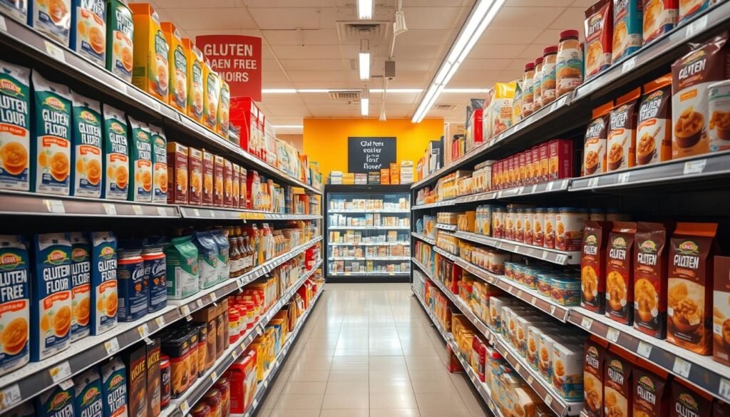 rayon sans gluten dans un supermarché